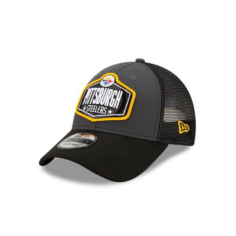 NFL Pittsburgh Steelers Draft 9Forty Adjustable (VSZ6063) - Grey New Era Caps